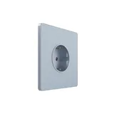 Розетка Systeme Electric Infinity, скрытой установки с зк (250В, 16А, защит. шторки), Стальное небо