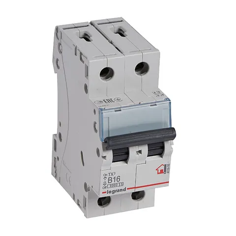 Авт. выключатель TX3, 2P, 16A, хар-ка B, 6kA, 2M