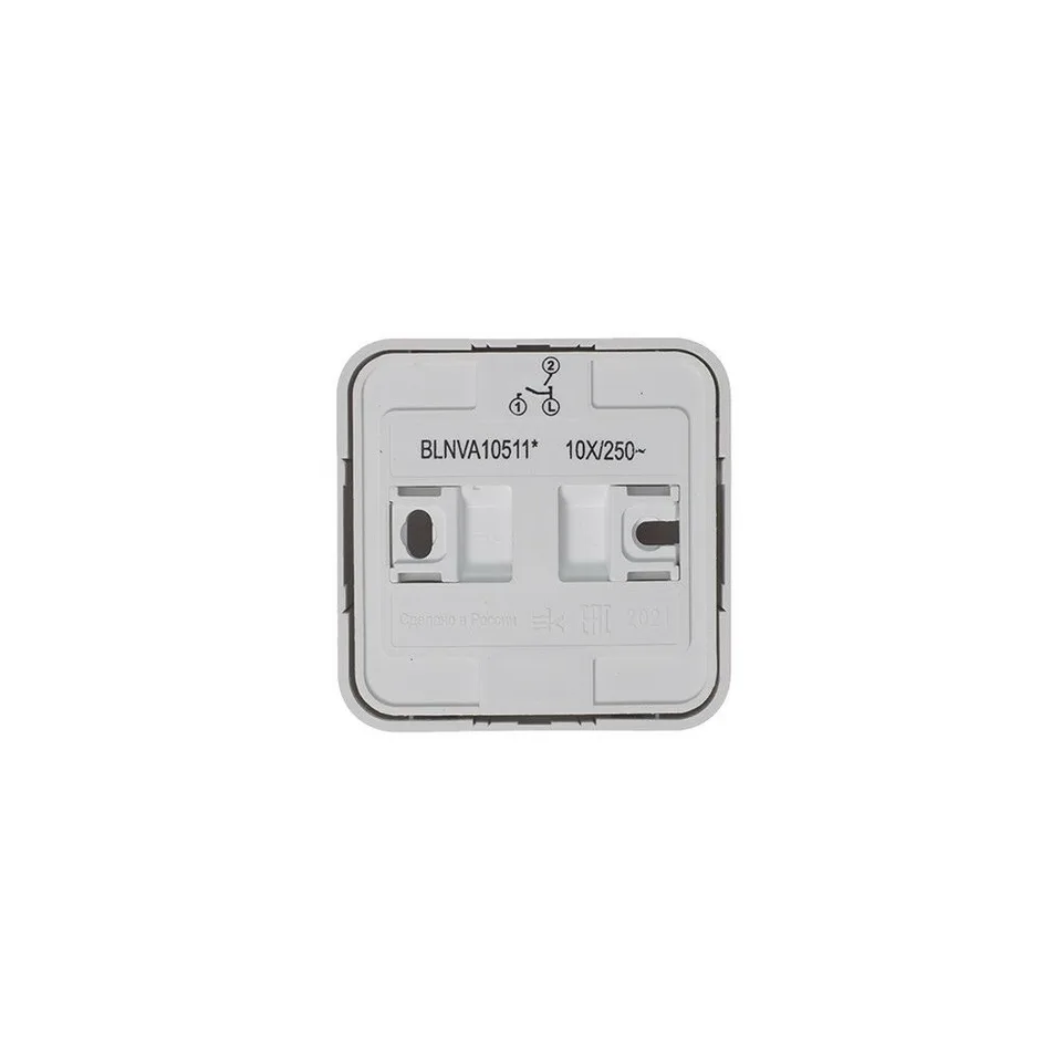 Выключатель Systeme Electric Blanca, открытой установки 2-клавишный (cх.5) с подсветкой изол. пл., 10А, 250B, белый