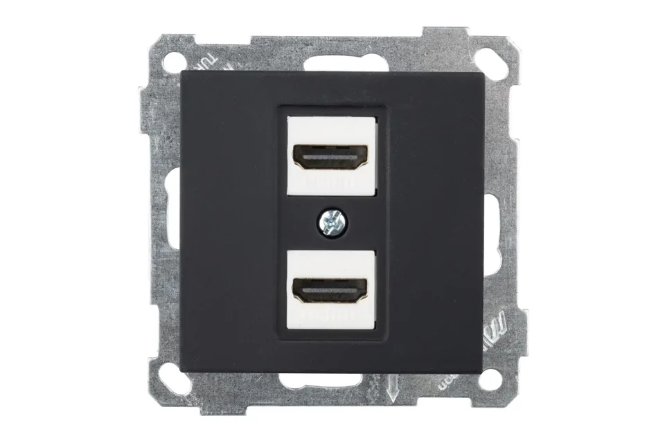 21 - Розетка 2xHDMI, черный мат