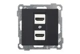 21 - Розетка 2xHDMI, черный мат