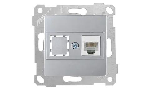 Rita - Розетка 1хRJ-45 кат. 5e UTP, нерж. сталь