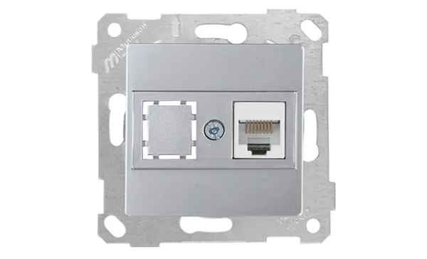 Rita - Розетка 1хRJ-45 кат. 5e UTP, нерж. сталь