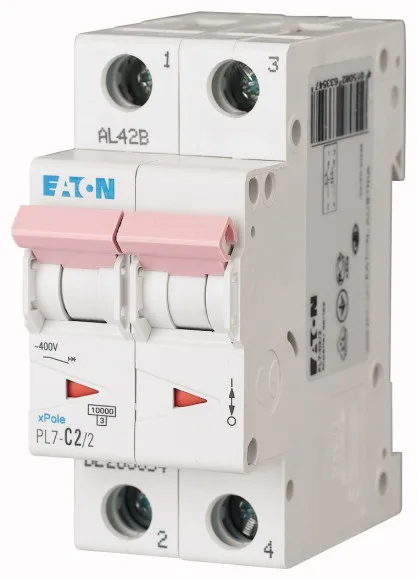 Авт. выключатель PL7-C2/2, 2P, 2A, хар-ка C, 10kA, 2M