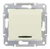 Выключатель Schneider Electric Sedna, выкл. с синей подсветкой, бежевый