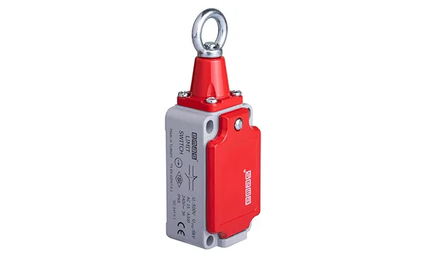 Выключатель концевой L52, 1NO+1NC, 3A 240V AC-15, троссовый с стальным кольцом, металлический корпус, IP65