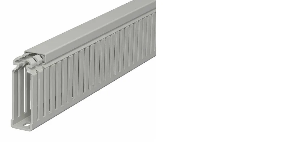 Перфокороб LKV 75025, органайзер для шкафов, 75 x 25 мм (глубина х ширина крышки), L=2000мм, RAL 7030 серый