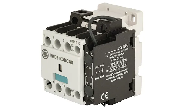Контактор CNN 9 10, 3P, 9A/(25A по AC-1), 4.5kW(400VAC), 1NO, Uk=24VDC, Iвтяг=5,1А, Iудерж=0,12А