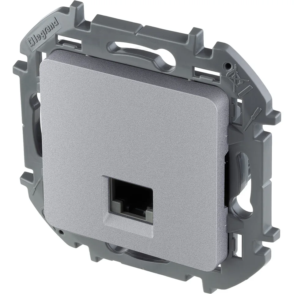 Inspiria - Розетка 1хRJ-45 UTP CAT6 (алюминий)