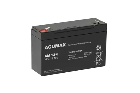 Батарея аккумуляторная Acumax AM12-6, T1, 6V/12Ah, 94(100)x151x51 HxLxW, 1.8kg, 6-9 лет
