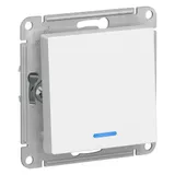Выключатель Systeme Electric AtlasDesign, 1-клавишный с подсветкой, схема 1а, 10АХ, механизм, белый
