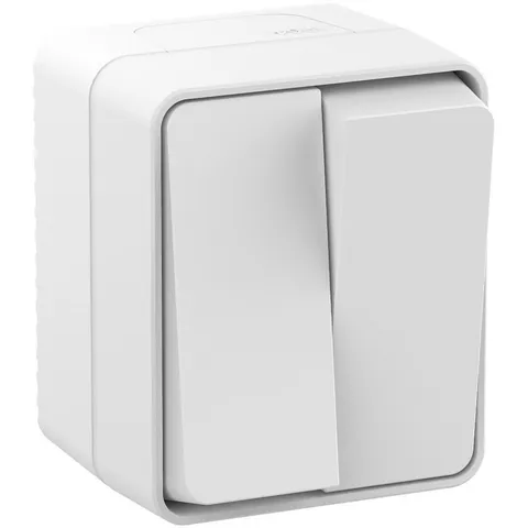 Выключатель Systeme Electric AtlasDesign, Profi54 открытой установки 2-клавишный 10 ах, белый, Россия