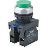 Кнопка выступающая NP8-11GN/3 без подсветки, зелёная 1НО+1НЗ IP65 (R)