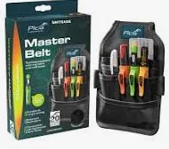 Набор для разметки Pica Master Belt с поясной сумкой-чехлом (включает в себя карандаш 3030, грифели 4020, маркер для глубоких отверстий черный 150/46, маркер сухой промышленный красный 990/40, маркер белый 532/52)