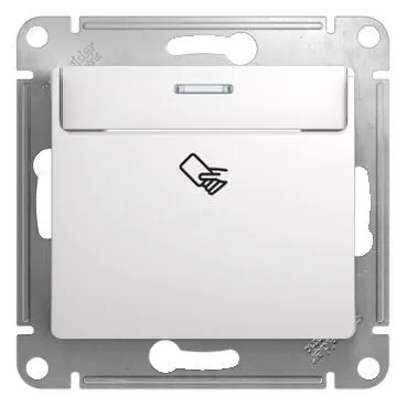 Выключатель Systeme Electric Glossa, карточный, схема 6, механизм, белый