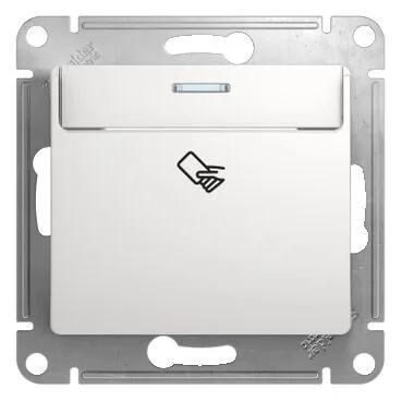 Выключатель Systeme Electric Glossa, карточный, схема 6, механизм, белый