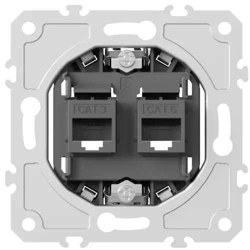 Механизм розетки RJ11 + RJ45 (двойная) cat.3/6/ClassE-4/8, серия DB