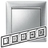 Valena - Рамка 5 постов верт/гориз, алюминий матовый