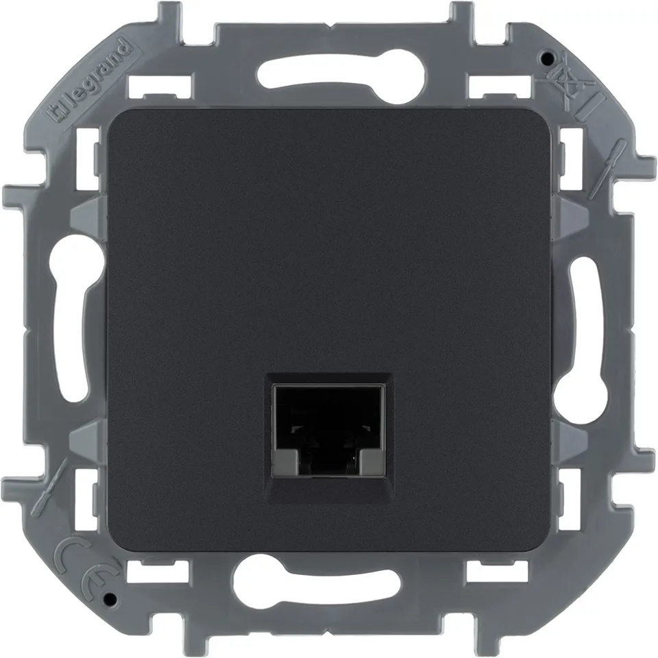 Inspiria - Розетка 1хRJ-45 UTP CAT6 (антрацит)