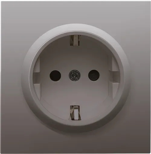 Накладка для розетки Schuko с заземлением со шторками 16A 250 В~, сталь, серия R98