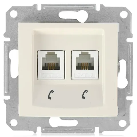 Розетка Schneider Electric Sedna, телеф. х2, бежевый