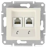 Розетка Schneider Electric Sedna, телеф. х2, бежевый