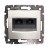 Valena - Розетка 2хRJ-45 UTP CAT6 монтаж на захватах, алюминий