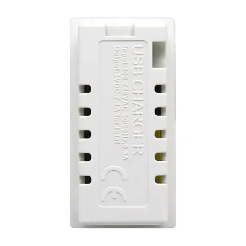 USB зарядное устройство, 2.1A, Type A + C, 1 мод., бел. (22.5х45мм)