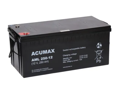 Батарея аккумуляторная Acumax AML250-12, 12V/250Ah, 224x522x230 HxLxW, 73.2kg, 10-12лет