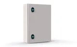 Щит ECOR моноблочный 600x400x250мм (ВхШхГ) навесной с монтажной панелью, 1 глухая дверь, 2 замка, 1 пластина кабельного ввода, RAL7035, IP66