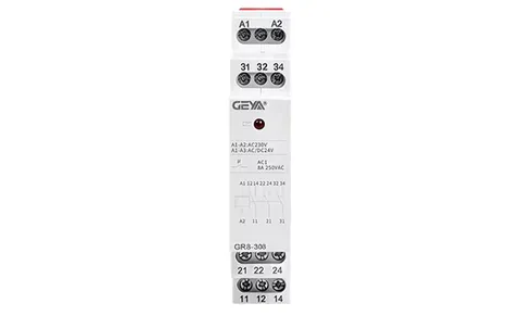 Реле промежуточное модульное GR8-308-230, 3CO, 8A(250VAC/24VDC), 230VAC/24VAC/DC, LED, 1M
