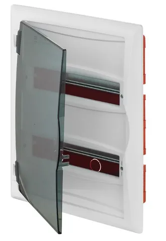 Щит встраив. 2x12M, N/PE 3x 2x16+7x10mm2, дымчатая пласт. дверь, белый RAL9003, 430x350x95mm, IP40