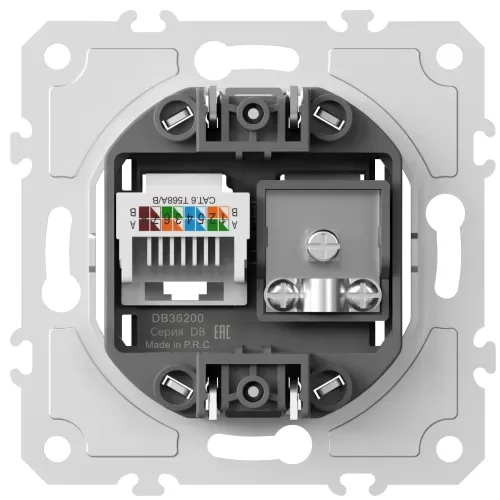 Механизм розетки RJ45/TV cat.6, ClassE-8/0-2400 МГц, серия DB