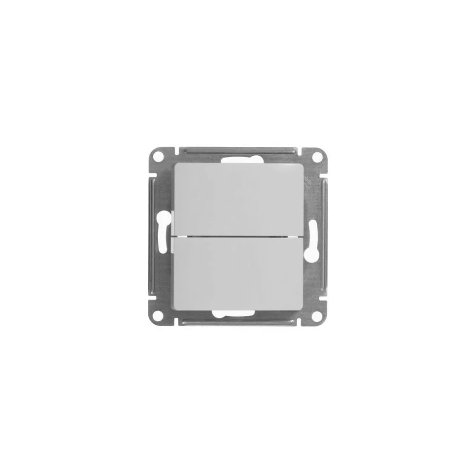 Выключатель Systeme Electric Glossa, 2-клавишный, схема 5, 10АХ, механизм, белый