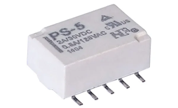 Реле PS-5, 2CO, 2A(30VDC)/0.5A(125VAC), AgPd/Au, 5VDC, SMD, для печатных плат, растр 2.54mm, IP67
