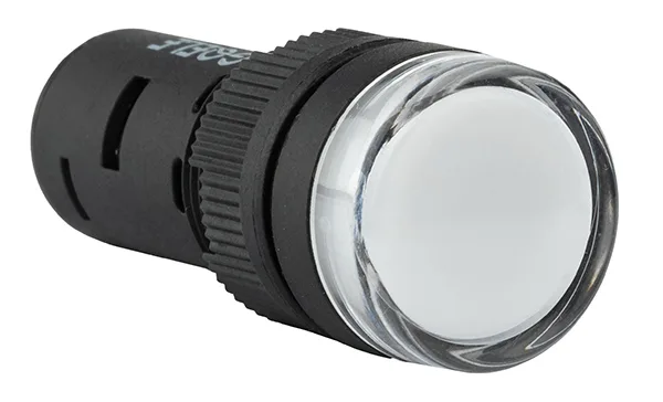 Индикатор светодиодный моноблочный AD16-16C, белый, LED 220VAC/DC, 16mm, IP50