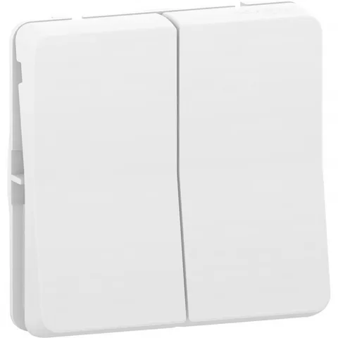 Выключатель Schneider Electric Mureva, S, двухклавишный переключатель, схема 6+6, механизм, белый, IP55