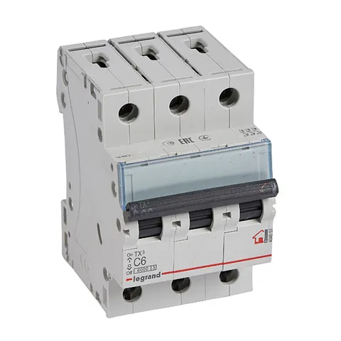 Авт. выключатель TX3, 3P, 6A, хар-ка C, 6kA, 3M