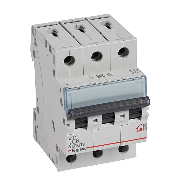 Авт. выключатель TX3, 3P, 6A, хар-ка C, 6kA, 3M