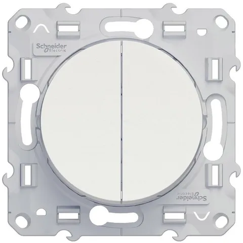 Выключатель 2-клавиш. Schneider Electric Odace S520211, белый