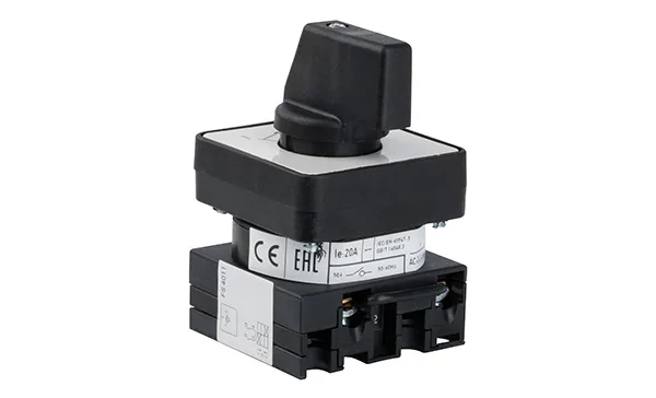 Переключатель UKT0-1-8214/E, 1P, 20A, тип 1→0←2, 1NO на 1_2, на дверь, фронт IP65