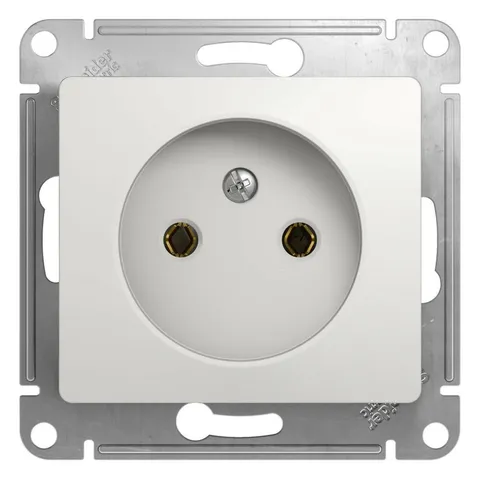 Розетка Systeme Electric Glossa, без заземления, 16А, механизм, белый