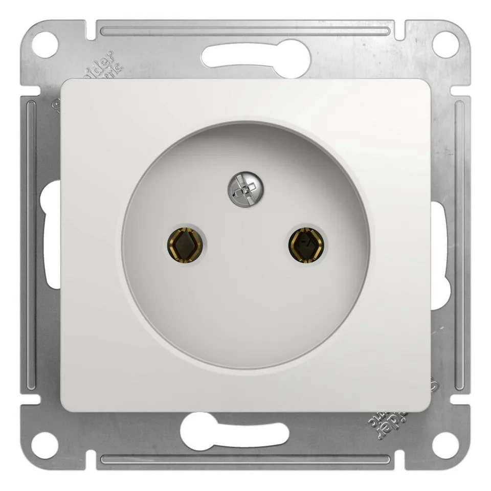 Розетка Systeme Electric Glossa, без заземления, 16А, механизм, белый
