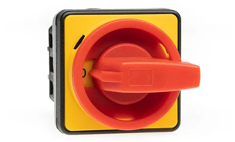 Переключатель BS 25 92 LK, аварийный, 4P, 25A, тип 0-1, 11kW(400VAC по АС-23), на дверь, красная блокируемая в 0 рукоятка, фронт IP40