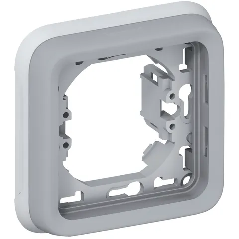 PLEXO - Рамка с суппортом для встроен. монтажа 1пост, IP55, серый