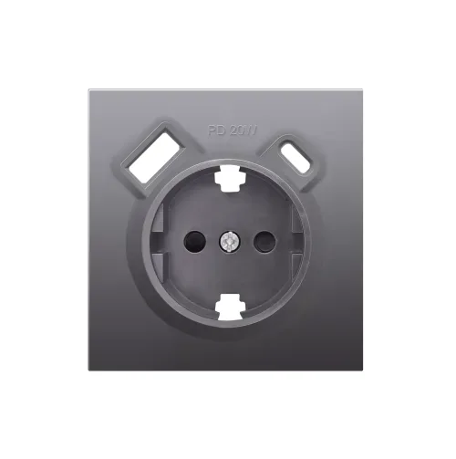 Накладка для розетки Schuko с зарядным устройством USB A+C, с защитными шторками, сталь, серия R98