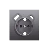 Накладка для розетки Schuko с зарядным устройством USB A+C, с защитными шторками, сталь, серия R98