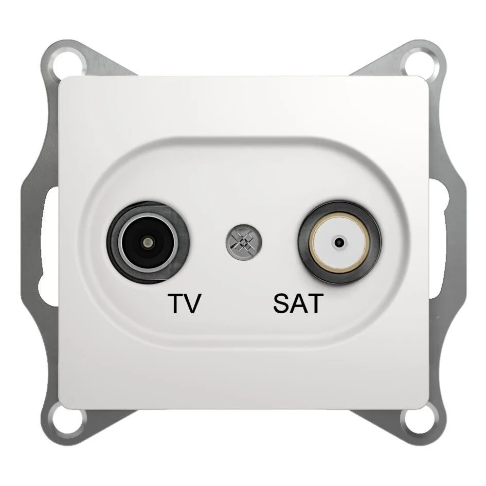 ТВ розетка Systeme Electric Glossa, TV-SAT оконечная 1DB, механизм, белый