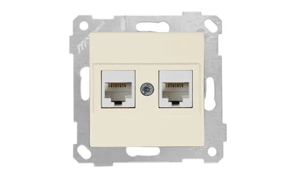 Rita - Розетка 2хRJ-45 кат. 6 UTP, сл.кость