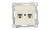 Rita - Розетка 2хRJ-45 кат. 6 UTP, сл.кость